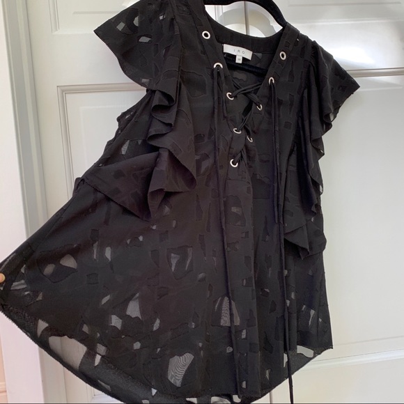 Iro Black Lace-Up Gilka Blouse - Picture 11 of 15